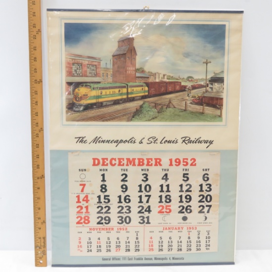 1952 Minneapolis & St. Louis Railway Co. Calendar