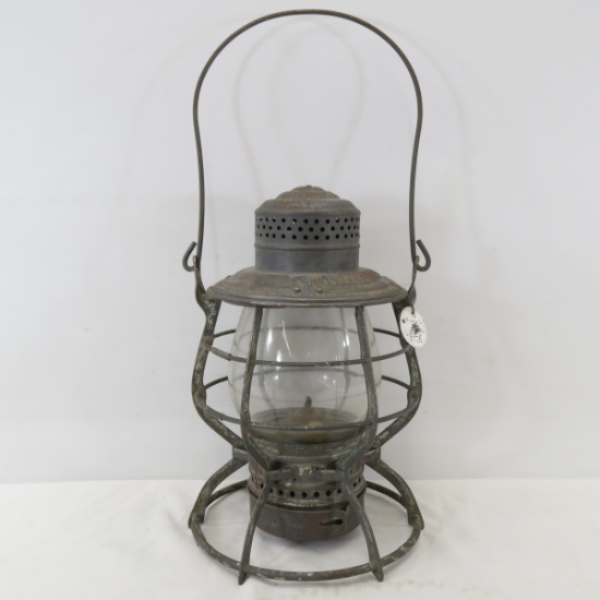 1897 GNRY Tall Clear Globe A&W Lantern