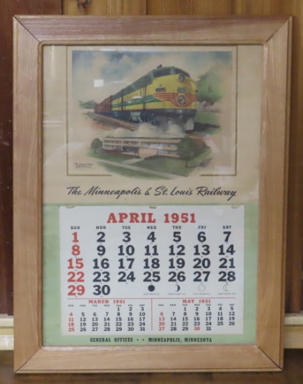 1951 Minneapolis & St Louis Railway Calendar