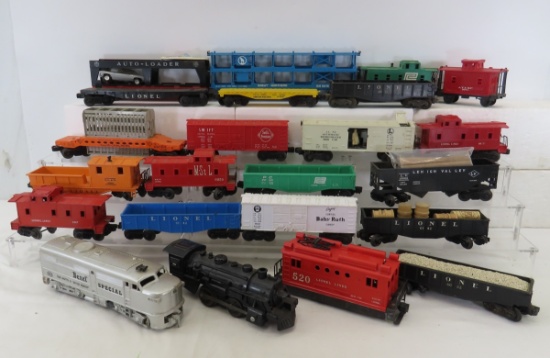 KMT Diesel, Marx Engine &  21 Lionel & other Cars