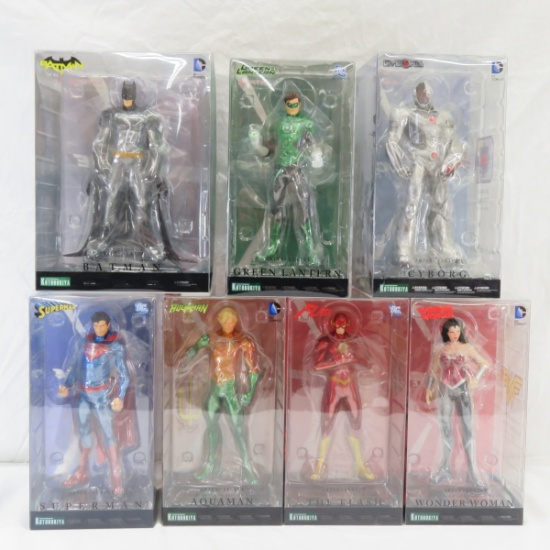 Set of 7 Kotobukiya ArtFX+ Justice League Statues