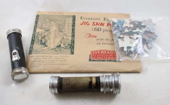 Eveready Flashlight, 1930's Jig Saw Puzzle & More