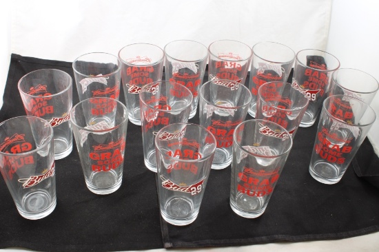 16 Budweiser Beer Glasses