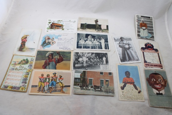 15 Antique Black Americana Postcards