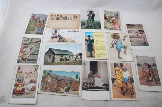 15 Vintage Black  Americana Postcards