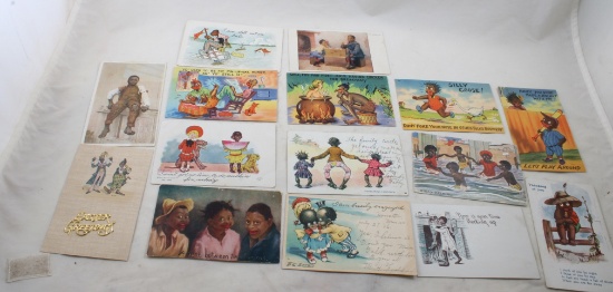 15 Vintage Black Americana Postcards