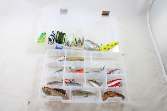 2 Containers of Fishing Lures & Spooners