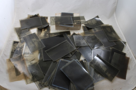 Large Group Antique B&W Negatives Variety Subjects