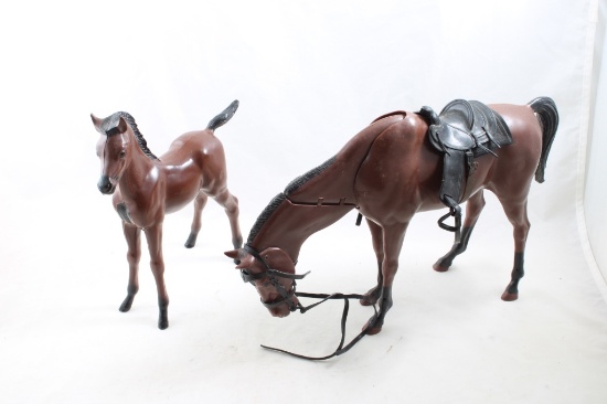 2 Marx Johnny West Horses -Buckskin Nodding Horse