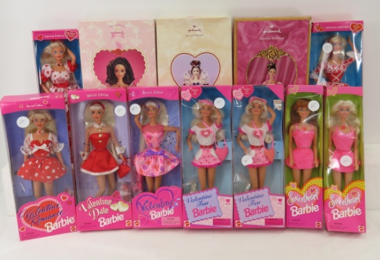12 Vintage Valentine Barbie Dolls NIB