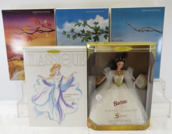 3 Enchanted Seasons & 2 More Barbie Dolls in Box