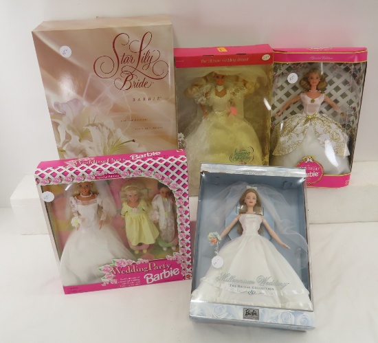 5 Vintage Barbie Bride Dolls in Box