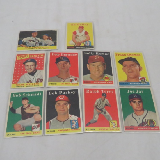 10 nice 1958 Topps Baseball Cards