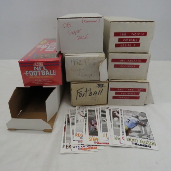 6 Boxes of Assorted Football Cards- most 1980-90's