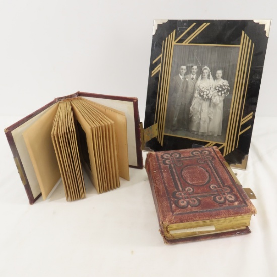 2 Antique Albums with Tin Types & Other Photos