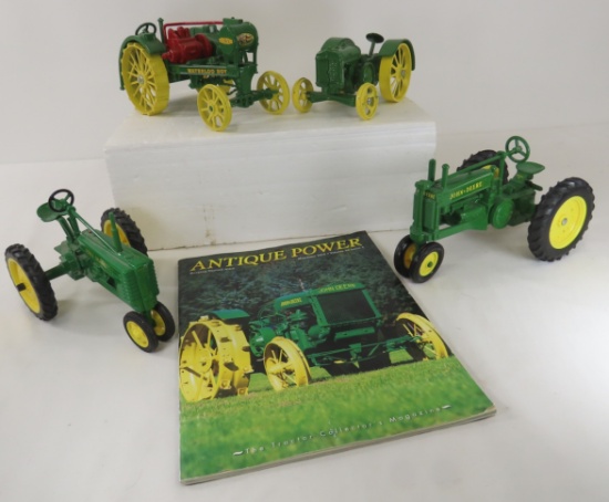 4 John Deere 1:16 Tractors & Book