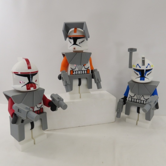 3 Large Star Wars 3D Printed figures in LEGO style