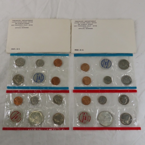 1968 & 1969 US Mint Sets in envelopes