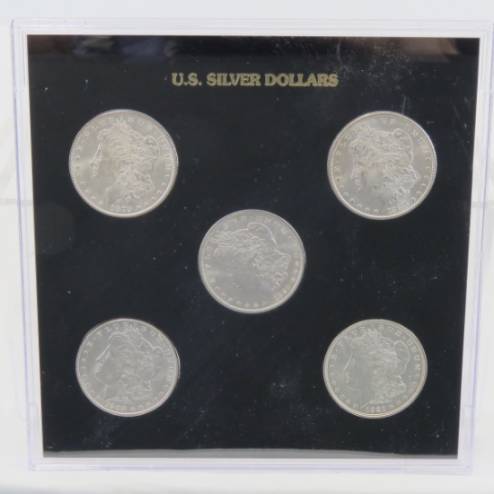 5 BU Morgan Silver Dollars 79S, 83CC, 90, 02O, 21D
