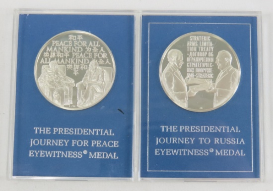Franklin Mint Sterling Pres Journey for Peace 1972