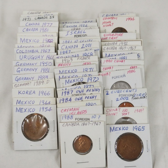Foreign Coins in flips, Canada, Mexico, Germany