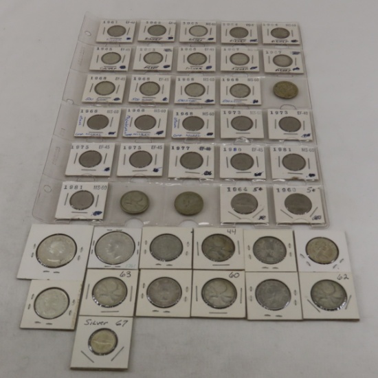 Mixed Canadian Coins, some silver