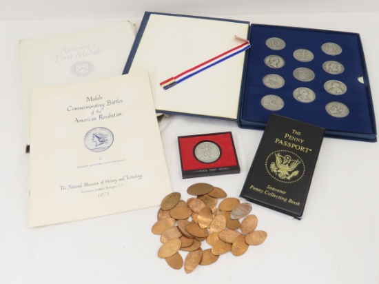 Americas First Medals & Souvenir Pennies with book