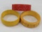 1 Cherry & 2 Mustard Yellow Bakelite Bracelets