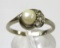 10kt white Gold Pearl & White Spinel Ring