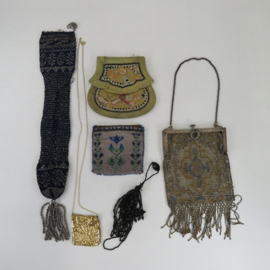 Antique Hand Stitched & Beaded Purses and More