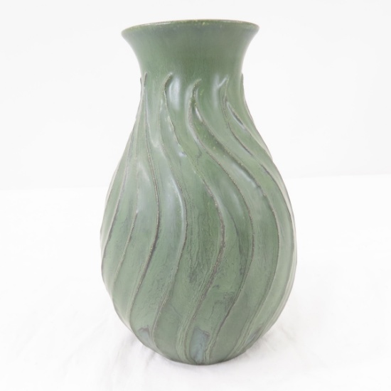 Ephraim Pottery Green Swirl Vase- Paul McVicker