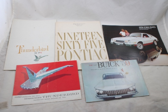 5 1950's, 60's Ford & Buick Auto Sales Brochures