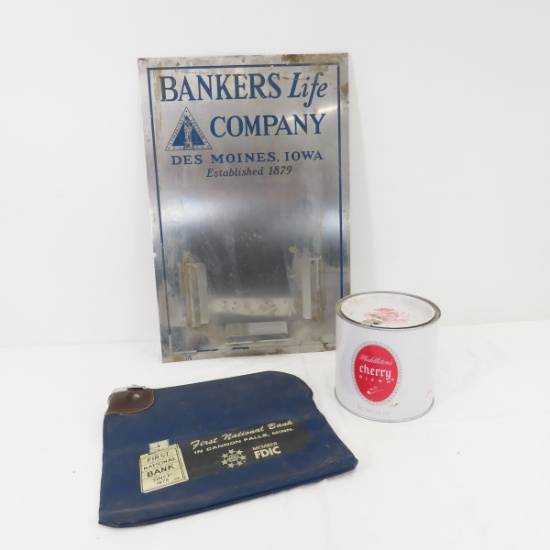 Cannon Falls MN Bank Bag, Bankers Life Sign & More