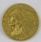 1909 $2 1/2 Gold Indian Head Quarter Eagle
