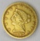 1843 $2 1/2 Gold Liberty Head Quarter Eagle