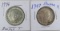 1946 & 1947 Booker T Washington Half Dollars