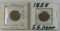 1857 & 1858 Flying Eagle Cents
