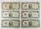 6 1928 $2 Red Seal Notes & 1 1928 $5 Red Seal note