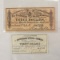 1864 & 1869 Confederate States Bond tickets