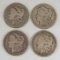 1879, 1891 O, 1896 O, 1899 S Morgan Silver Dollars