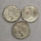 1922 P, D, S Peace Silver Dollars