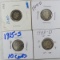1902, 1914D, 1915S Barber & 1943 D Mercury dimes