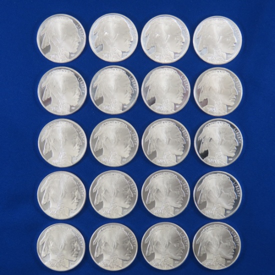 20 2014 1OZT Silver Buffalo Rounds BU