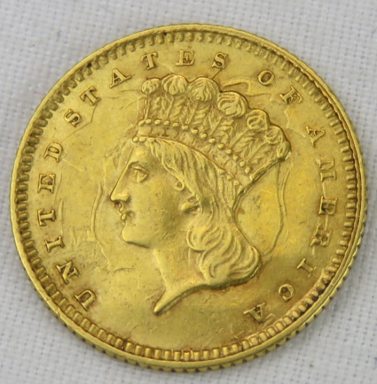 1861 $1 Gold Princess Head