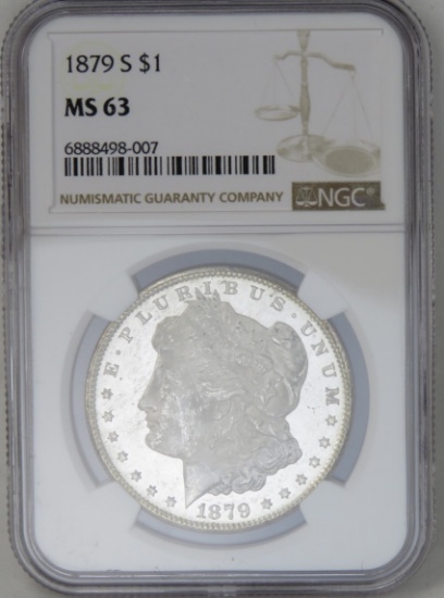 1879 S Morgan Silver Dollar NGC MS63
