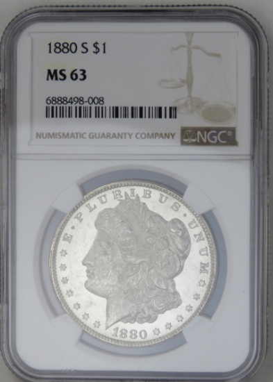 1880 S Morgan Silver Dollar NGC MS63