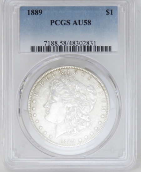 1889 Morgan Silver Dollar PCGS AU58