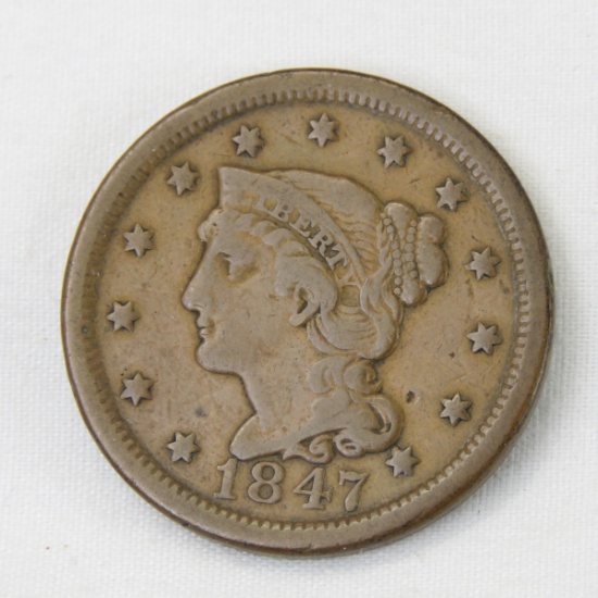 1847 Braided Hair Large Cent
