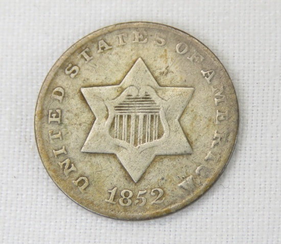 1852 3 cent silver