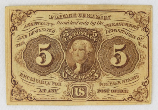 1862 5 cent Fractional Currency Note